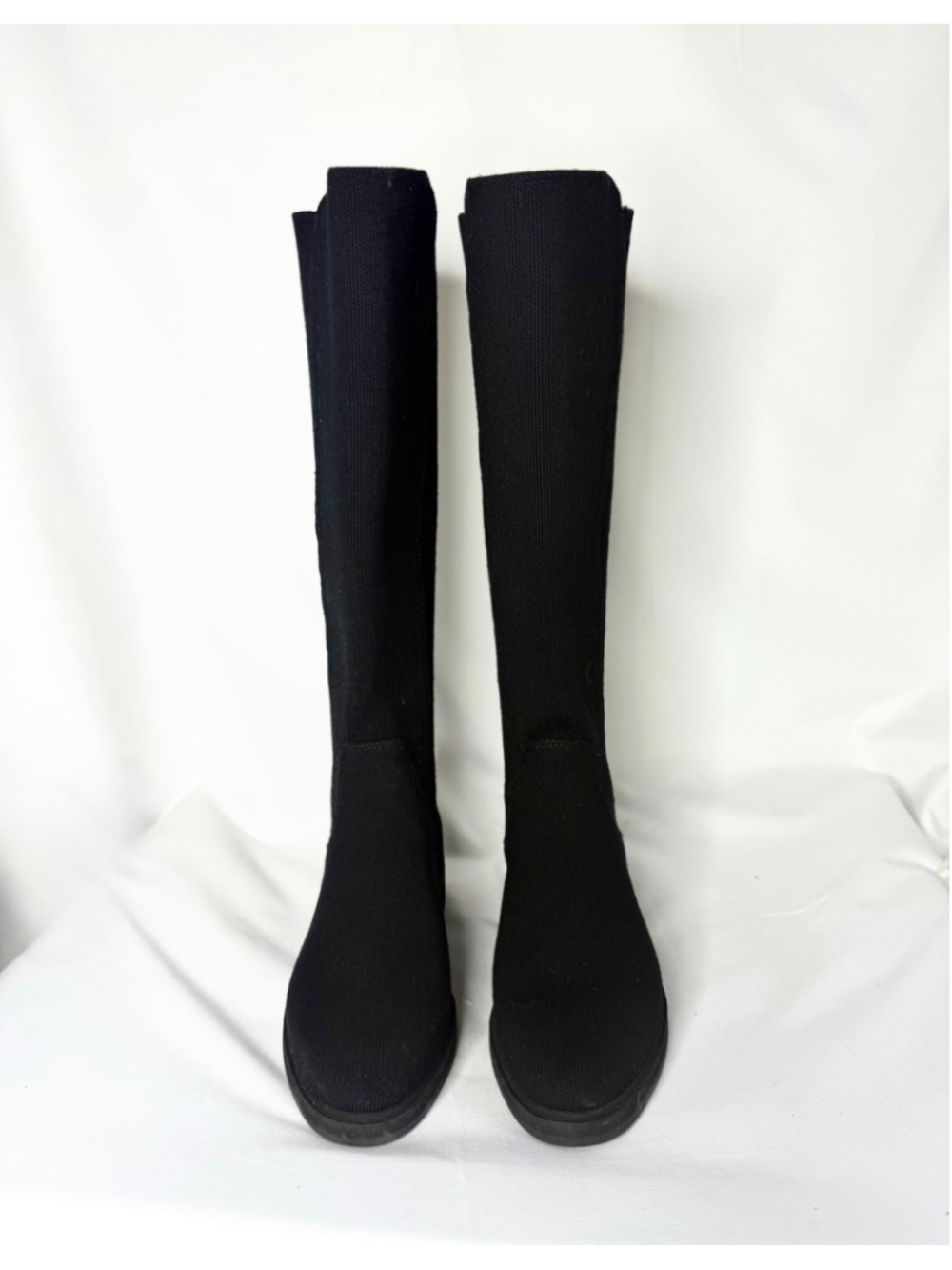 Women's Rothy’s The Tall Lug Boot Black Knit Knee-High Boots Size 7 - Picture 6 of 8